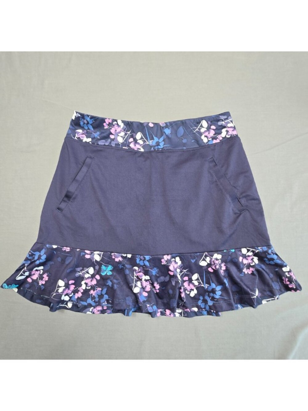 Callaway Small Golf Pickleball Set Floral Navy Sleeveless Polo Shirt Skirt - Picture 6 of 9